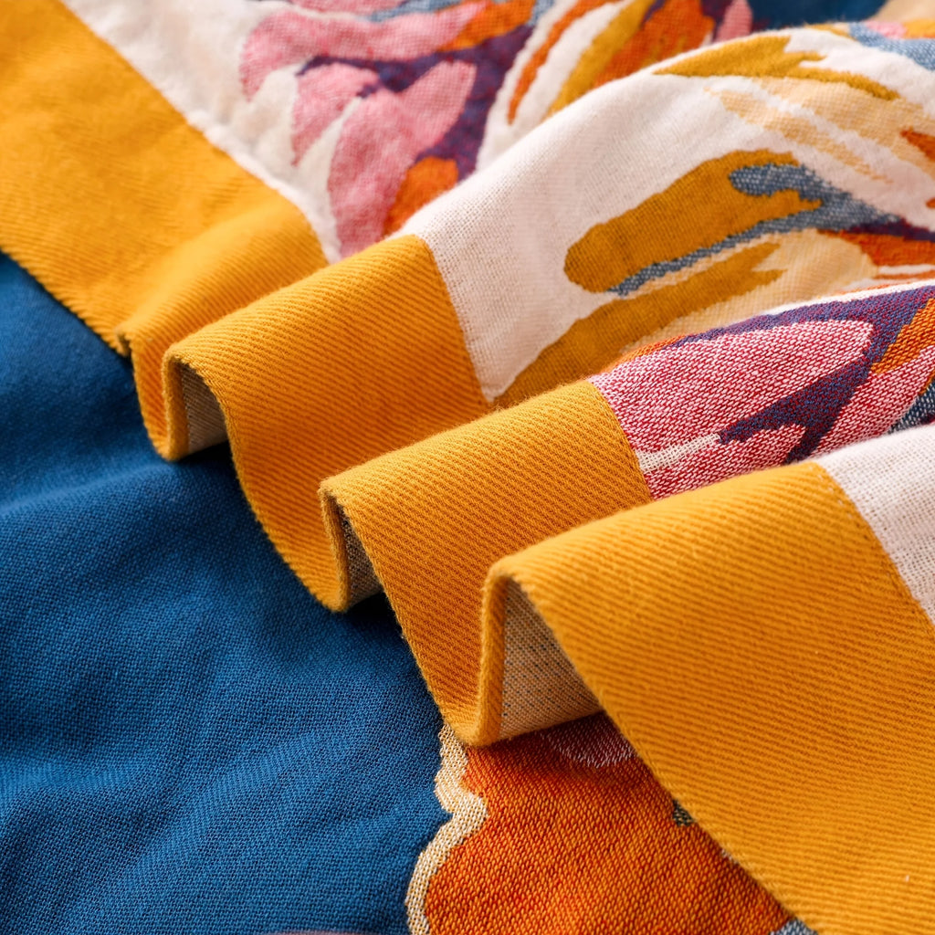 Pure Cotton Dual-Side Towel Blanket – Lightweight, Breathable Gauze-Weave Sofa or AC Cover for Summer Use | Soft, Reusable, Machine Washable Towel Quilt for Lounging, Napping, or Layering