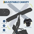 3-Person Adjustable Shade Outdoor Swing Chair for Patio and Porch