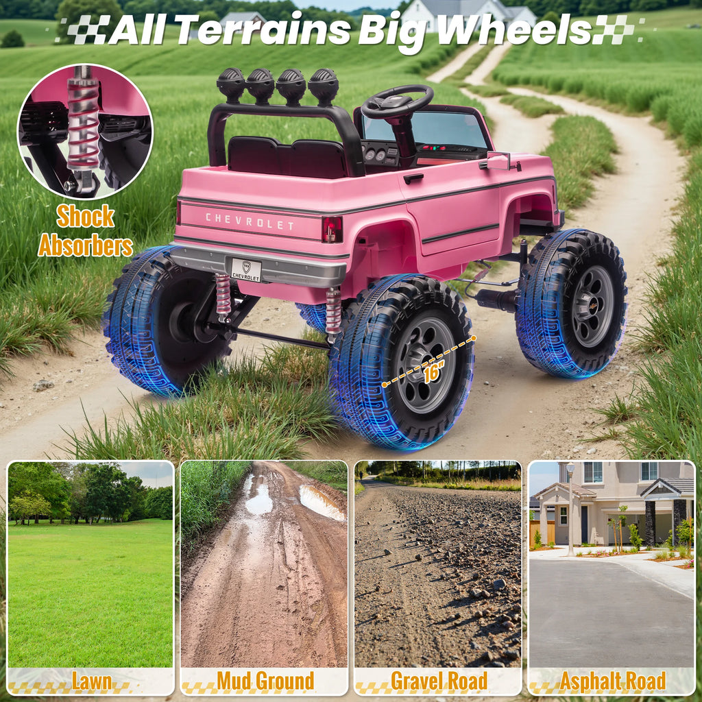Licensed Chevrolet Cheyenne 24V Ride on Car 4X200W Motor Remote Control Decoration Streamer 24 Volt Ride on Toys for Kids