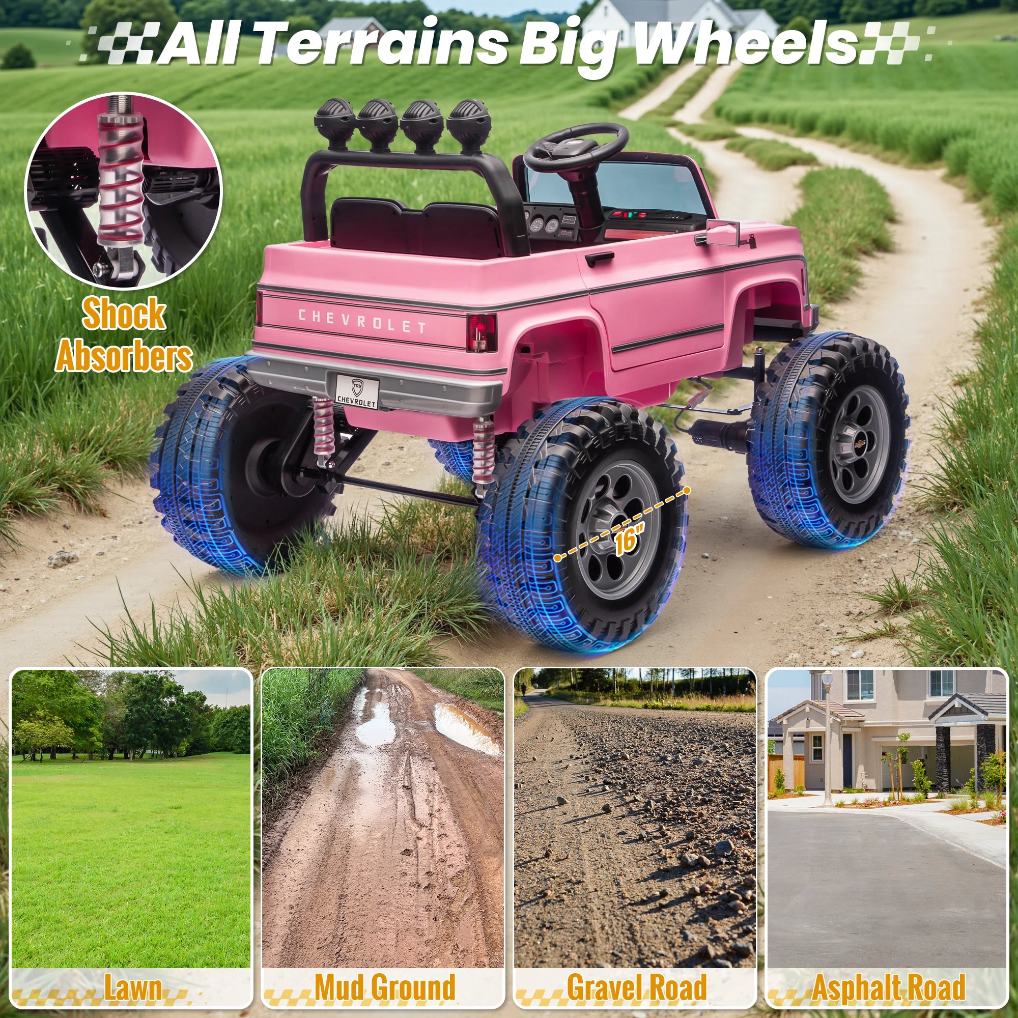 Licensed Chevrolet Cheyenne 24V Ride on Car 4X200W Motor Remote Control Decoration Streamer 24 Volt Ride on Toys for Kids