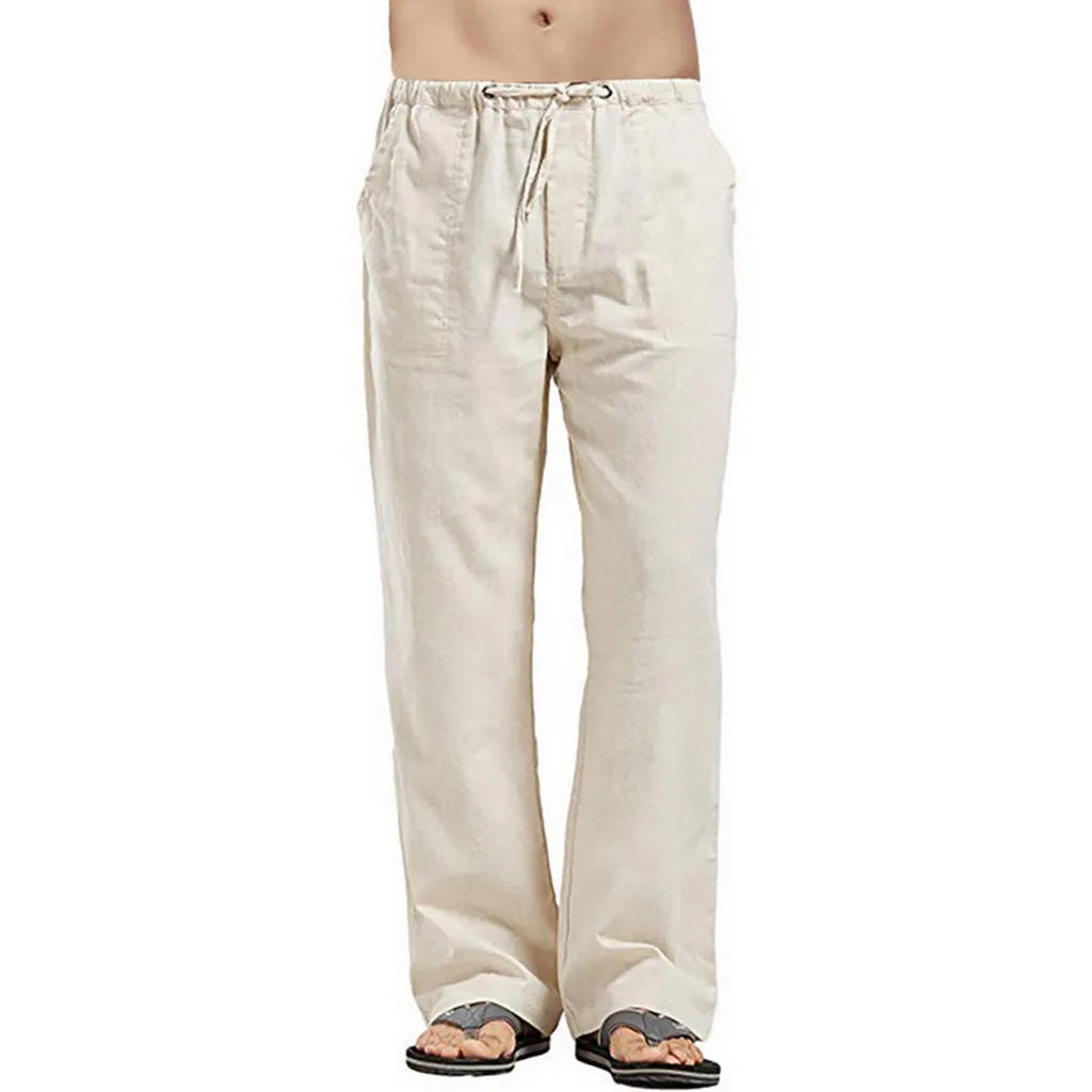 Wide Pants Spring Men's Korean Fashion Sports Streetwear Linen Oversize Trousers Yoga Pants Sweatpants Casual Daily Wear