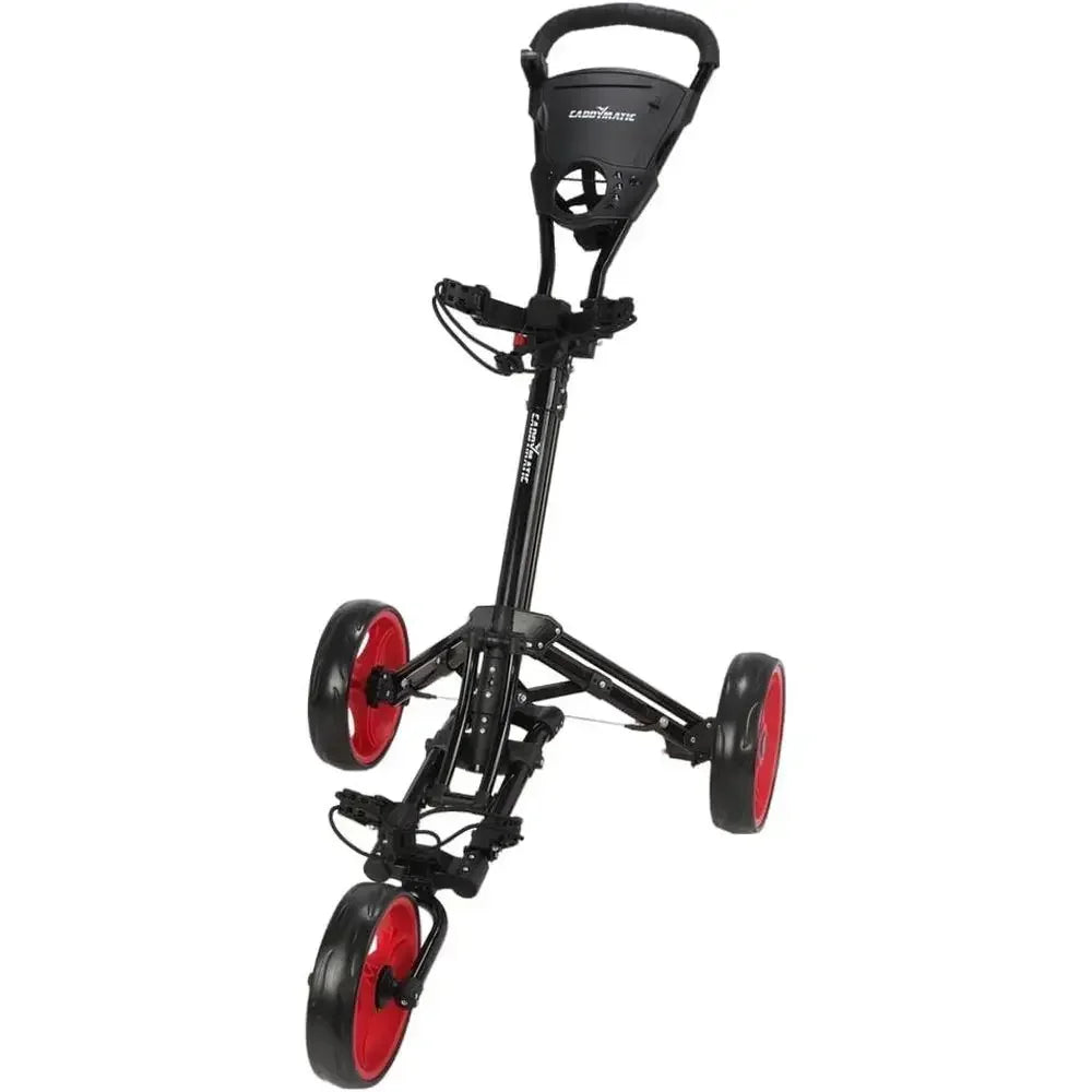 Lightweight One-k Folding Golf Cart in Black and Red