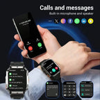 Smart Watch For Men Women, 2.01in HD Touch Screen Smartwatch With Heart Rate Sleep Monitor Compass Flashlight, Waterproof Sport