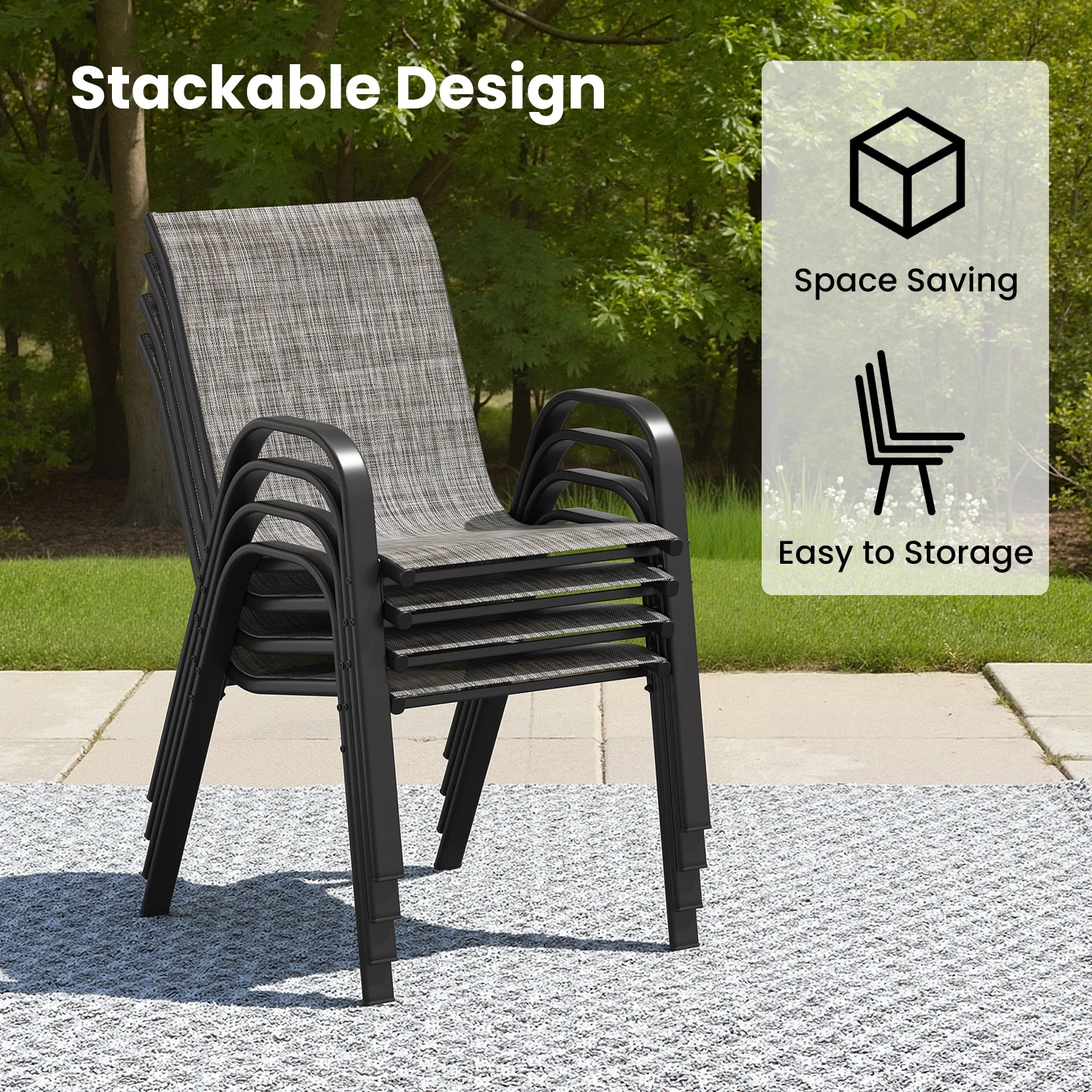 Farini 7-Piece Outdoor Dining Set for 6, Patio Table with 6 Chairs, Garden Furniture for Backyard, Deck, Poolside