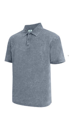 3 Pack Men's Casual Washed Quick Drying Breathable Lapel Short Sleeved Polo Shirt for Summer Casual Wear