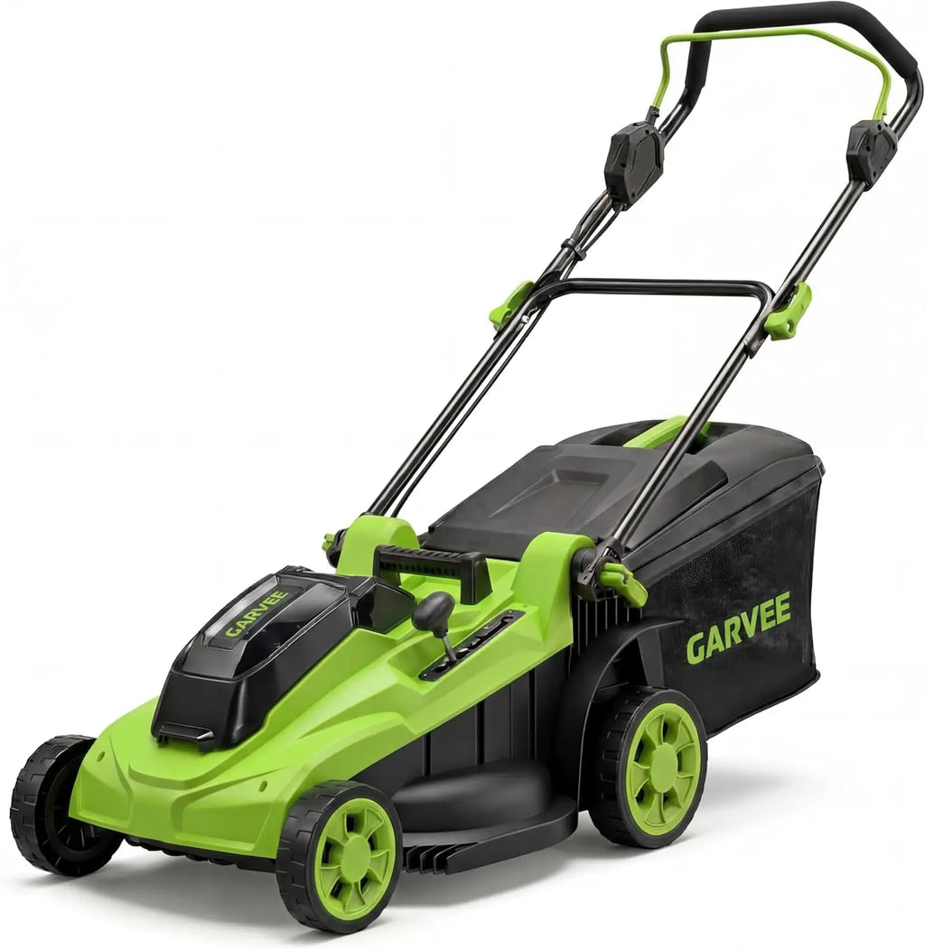 17-inch Cordless Lawn Mower, Electric Push Mower with 2×20V 4.0Ah Batteries,Dual Charger, Grass Collection Bag & Foldable Handle