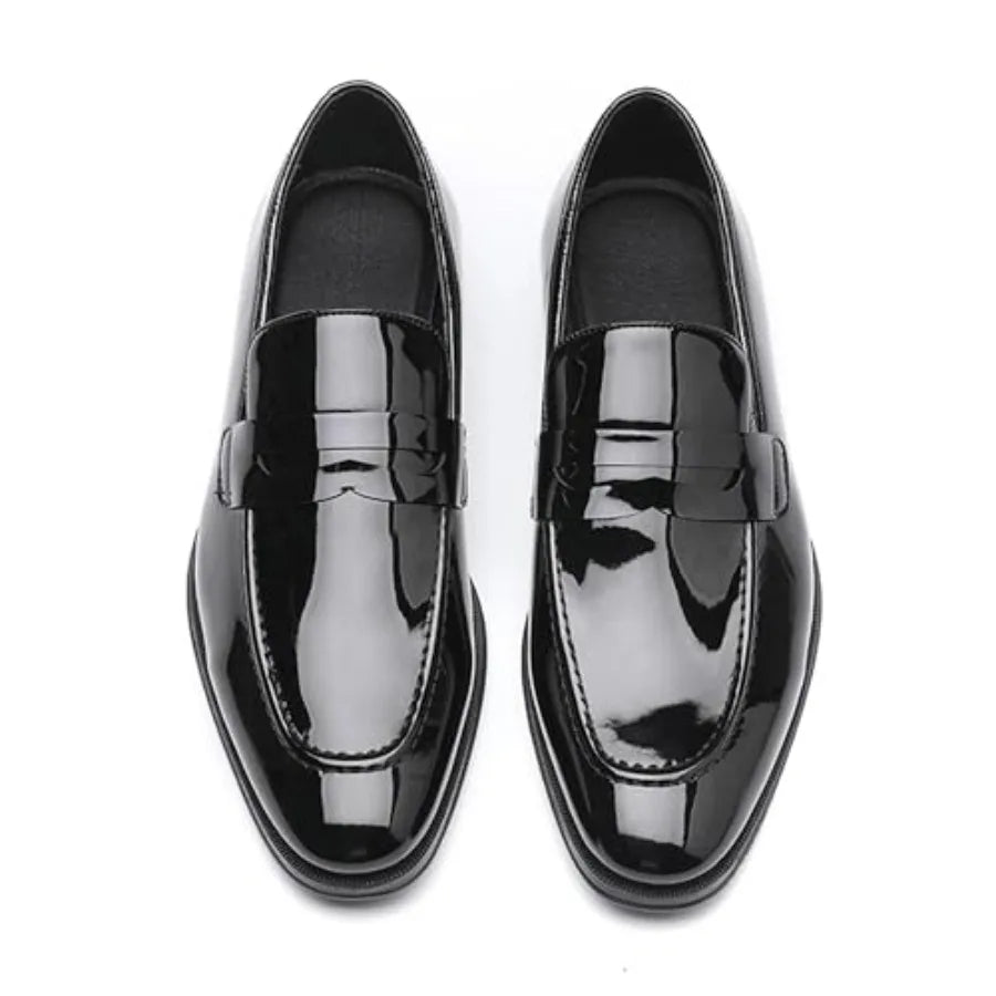 DECARSDZ Mens Slip-On Penny Loafer Casual Dress Shoes Black Wedding Formal Work Pointed Toe Men Tuxedo Shoes