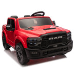 24V 160W Kids Ride on Electric Truck with Parent Remote Control Suspension LED Lights Bluetooth Music Storage Red Tan Cars