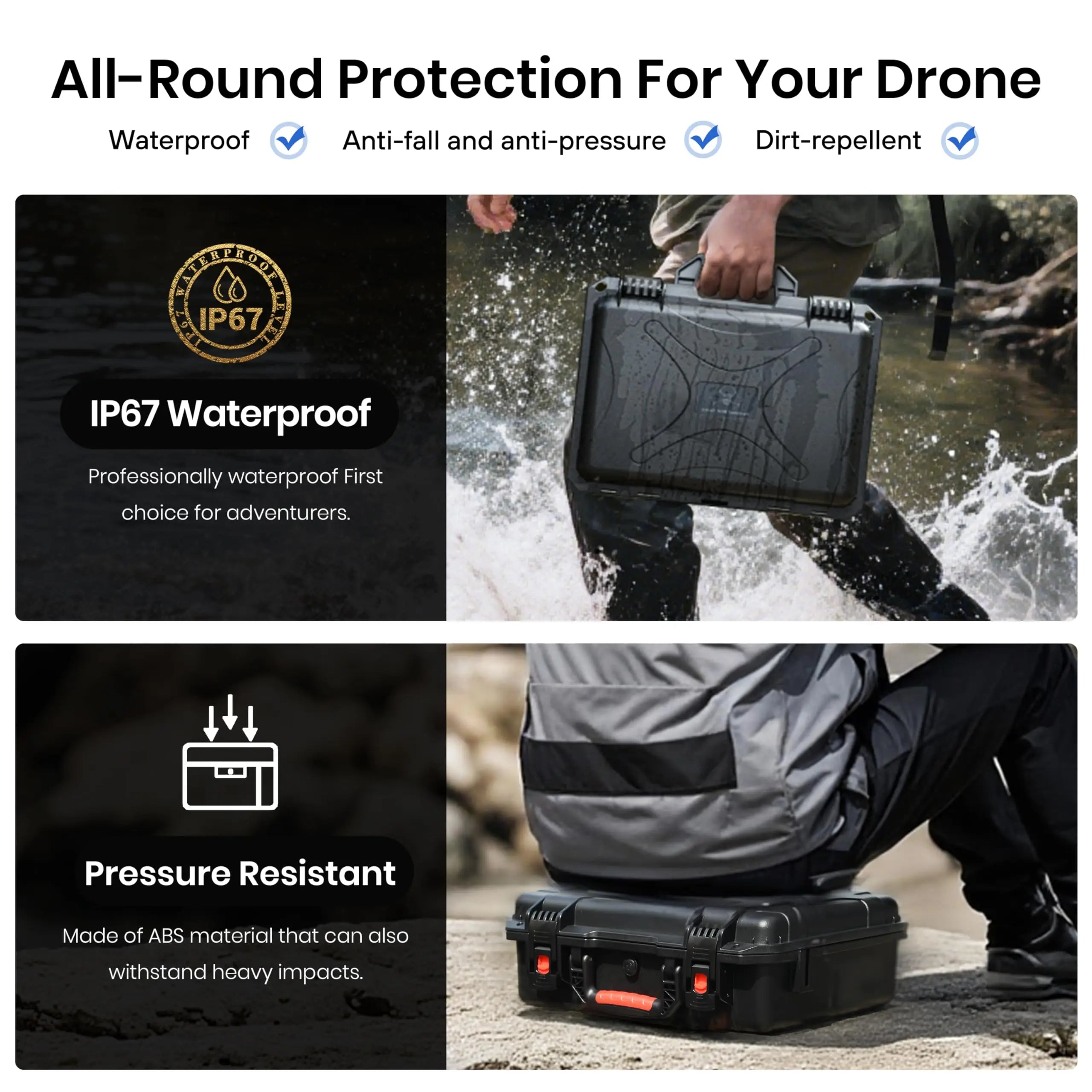 STARTRC Waterproof Hrad Case for DJI Mini 5 Pro Drone, Fly More Combo,RC2/RC-N3, Batteries(7 pcs), Charging Hub, 65W Charger, Filter Set & More Accessories