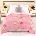 1pc Floral Style Warm Bedspread Fleece Blanket Plaid Travel Shawl Sofa Nap Blankets Home Bedsheet Manta