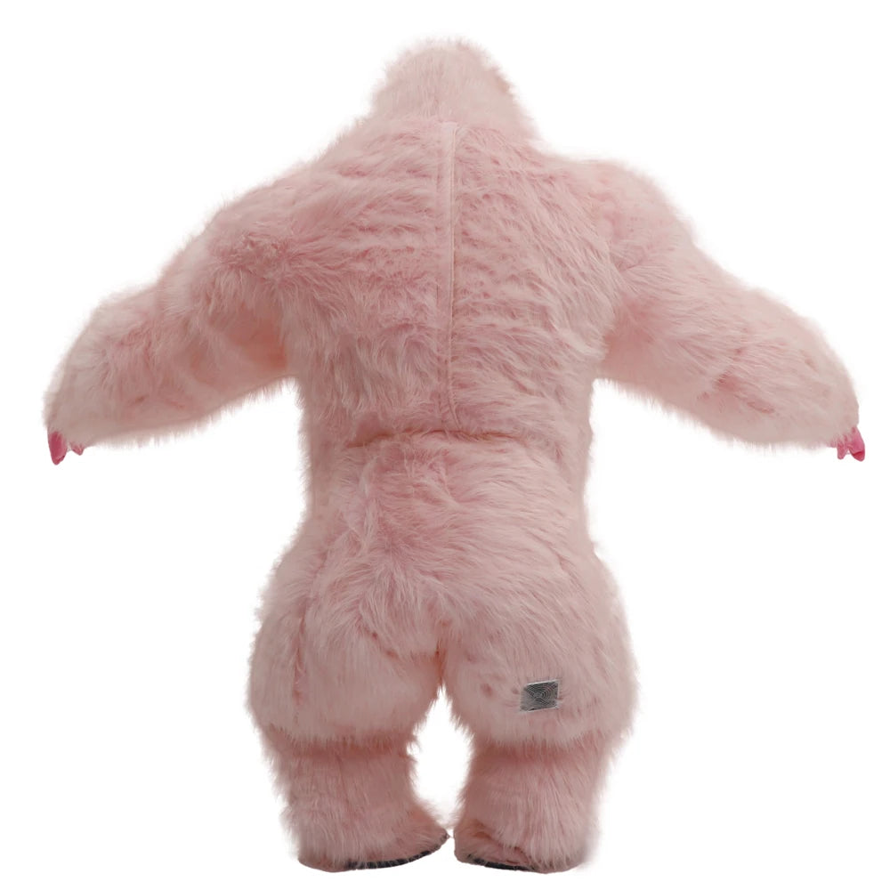 2.2M/2.6M Pink KingKong Gorilla Inflatable Costume Mascot Adult Character Cosplay Animal Birthday Party Set with Battery