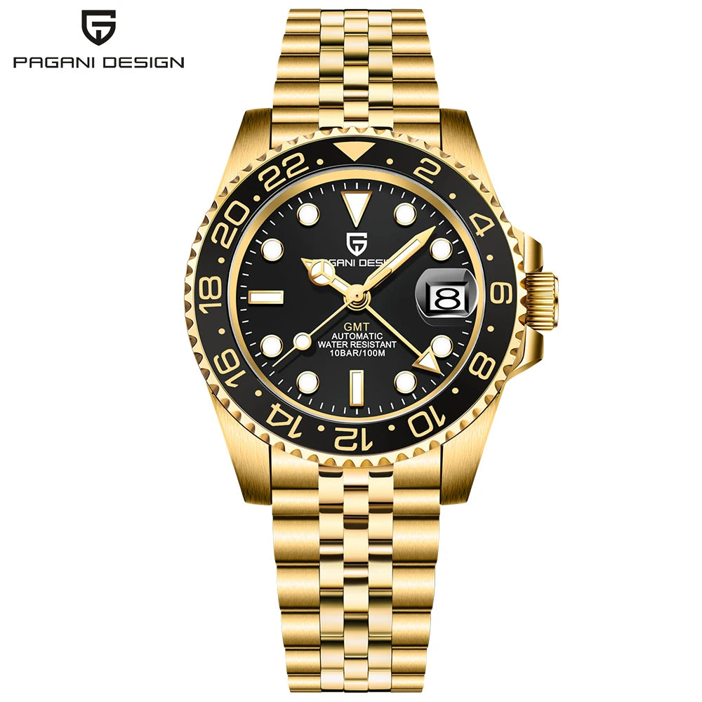 2026 PAGANI DESIGN New PD-1662 V5 Men Mechanical Watches Luxury Ceramic Bezel Automatic Watch 100M Waterproof GMT Watch for Men