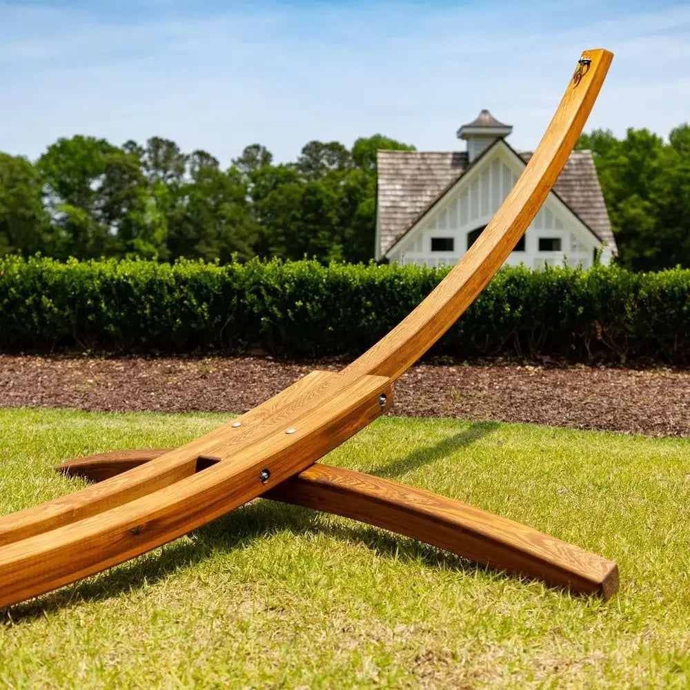 4-Ply Cypress Hammock with Stand, Southern Cypress Wood, Rust-Resistant Hardware, Handcrafted, 450 lbs Weight Capacity