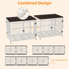 Heavy Duty Dog Kennels Metal Wooden Dog Crate End Table Furniture Style Pet Cage with Three Doors and Removable Tray