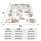 Cute Peach And Goma Blanket Cartoon Mochi Cat Flannel Throw Blankets Summer Air Conditioning Personalised Soft Warm Bedspreads