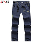 SFABL 5XL Summer Quick Dry Hiking Pants Men Stretch Waterproof Tactical Pants Zipper Pockets Trousers Lightweight Fishing Pants