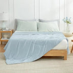 Cozy Bliss Cooling Comforter Queen Size, Cooling Blankets for Hot Sleepers and Night Sweats, Blue Summer Comforter for Queen Siz