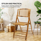 Bamboo Folding Chair, Foldable Dining Wood Chairs Comfortable Seat for Outdoor & Indoor, Patio, Porch, Wedding,, Customized
