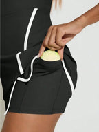 Women's Tennis Dress With Built-In Shorts & Pockets, Sleeveless Athletic Mini Dress With Bra, Golf Sports Dress