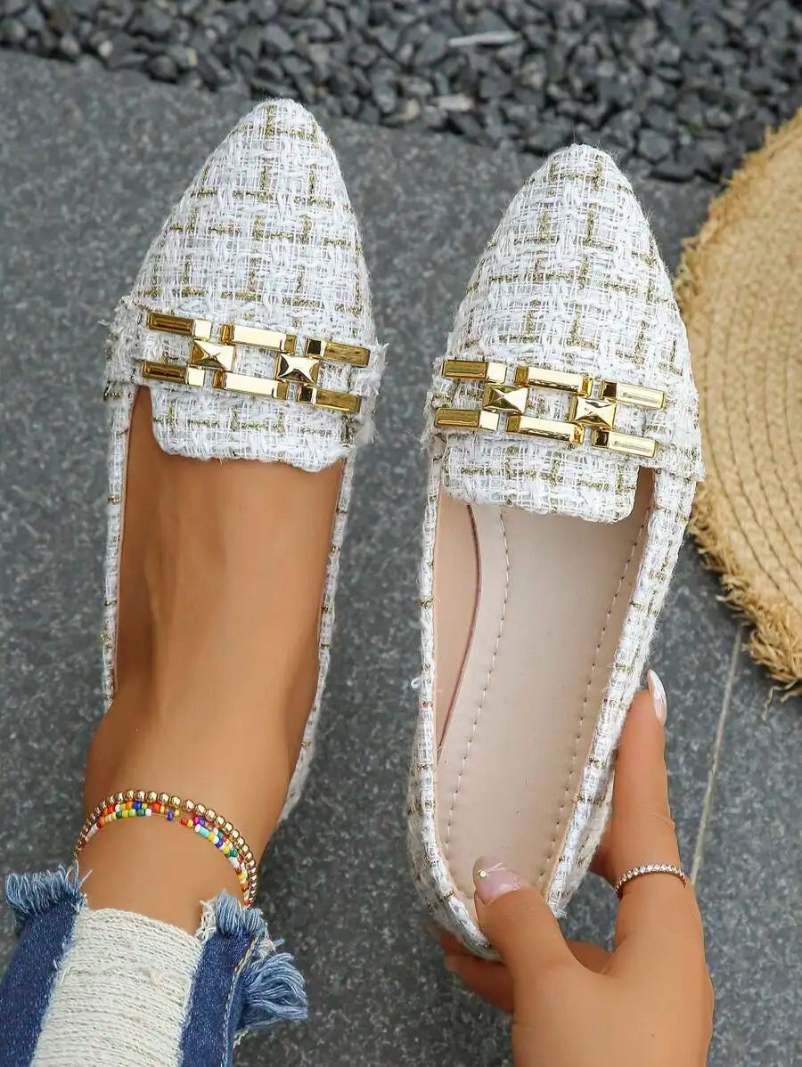 Pink Bowknot Pointed Toe Slip-On Flats For Women Comfortable Casual Summer Shoes