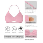 Comper 2 Pcs Workout Sets for Women Halter Strappy Sports Bra with Seamless Ribbed Gym Yoga shorts Outfits