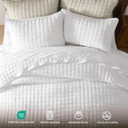 Luxury Cross-Stitch Design Quilt Bedding Set Lightweight Soft Summer Bedspread All-Season Quilted Coverlet with 2 Pillow Shams Twin Queen King California King Size Bed Covers
