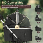 Portable Lightweight Pet Stroller for Medium Dogs - Smooth-Ride 3-in-1 Car Seat Combo with Detachable Carrier Rubber Wheels Quick-Folding for Seniors Cats up to 50 Lbs