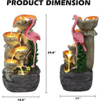 5-Tier LED Lighted Outdoor/Indoor Floor Standing Water Fountain for Patio, Garden, Home Decor