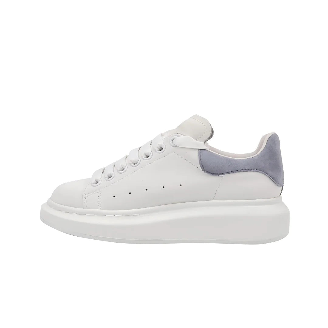 Minimalist Korean White Platform Shoes with Black Heel – Height-Increasing Daily Casual Sneakers