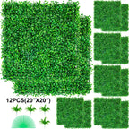 SucceBuy Artificial Plant Wall Decoration Boxwood Hedge Wall Panel Home Decor Fake Grass Backdrop Wall Privacy Hedge Screen