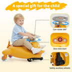 Kids Electric Wiggle Ride On Car With Pedal, 6V/12V Battery Powered Twist Car, Cartoon Cat Toddler Rideable Toy For Boys Girls
