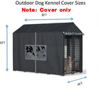 Outdoor Dog Kennel Cover - ull Coverage or 8'Dx4'Wx6'H Dog Cages, 600D Heavy Duty Waterproo Kennel Cover, Black
