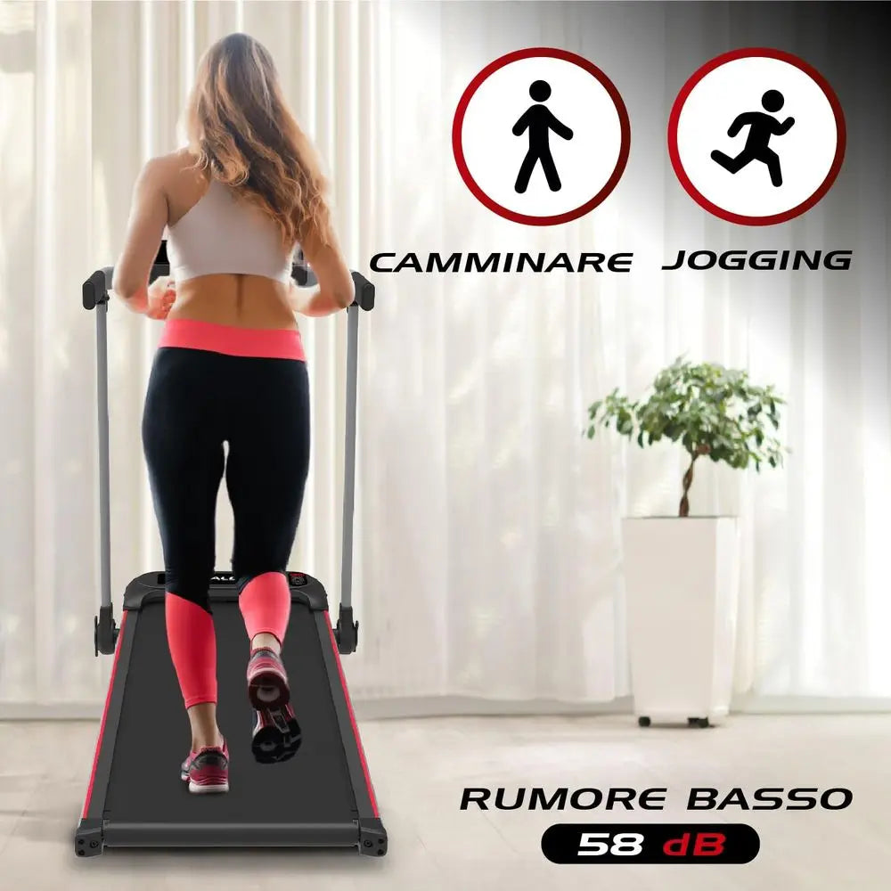 Portable Folding Electric Treadmill - LCD Display, 6.2mph Adjustable Speed