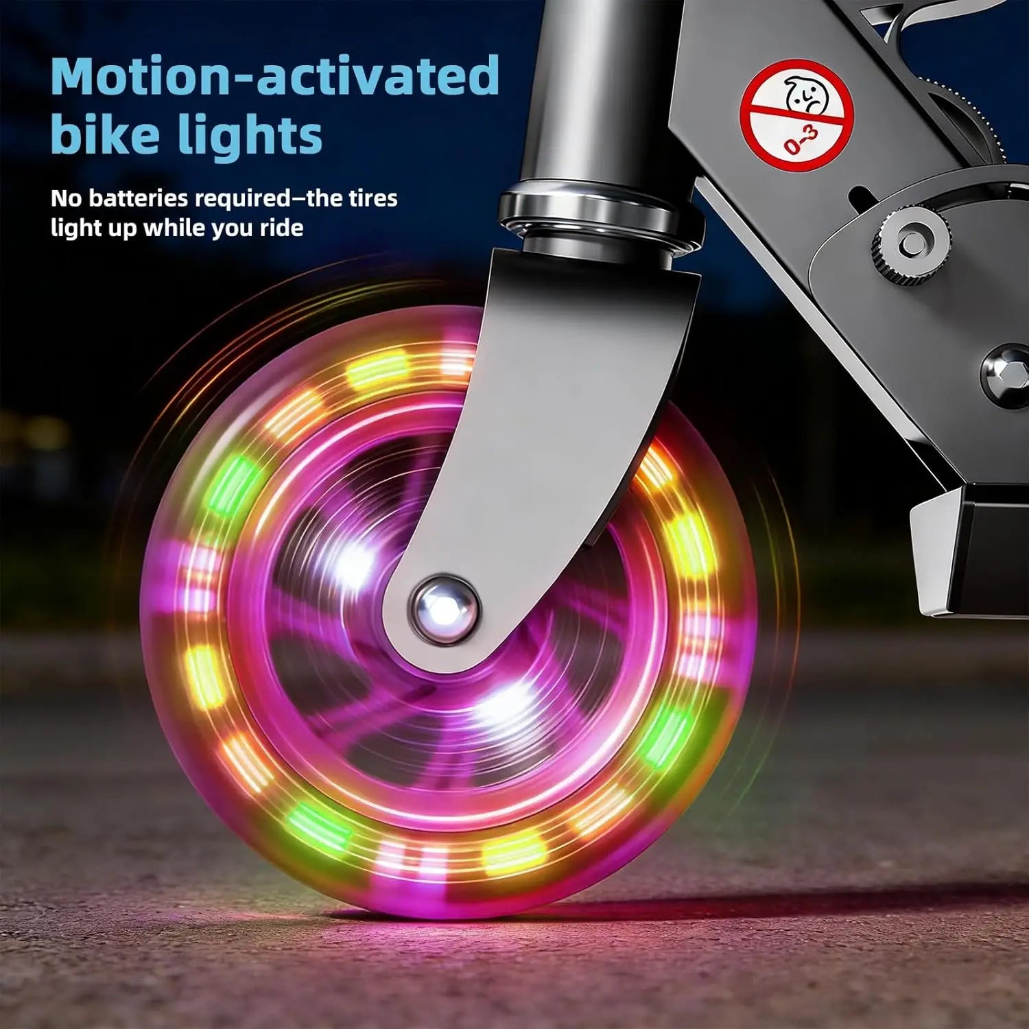 Kick Scooter for Ages 3+,Kid, Teens Light-Up ABEC-10 Wheels Foldable Kick Scooters for Girls Boys with 3 Adjustable Handlebar and Rear Brake