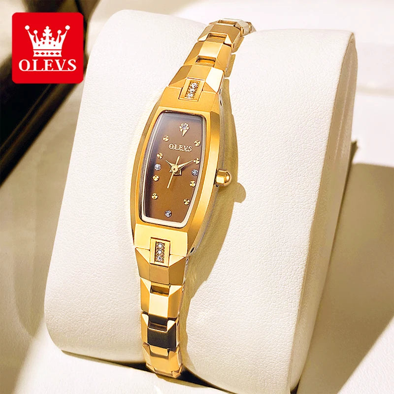 OLEVS 5501 Women Watch Fashion Tungsten Steel Brand Luxury Waterproof Watch Elegant Rose Gold Diamond Noble Women Quartz Watch