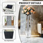 Crushed Diamond Mirrored Flower Vase Standing Large Size