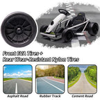 24V Electric Go Kart Drift Car for Kids 8-12, Ride On Racing Toy with Dual 300W Motors/8 MPH High Speed/Music, Outdoor Fun Gift