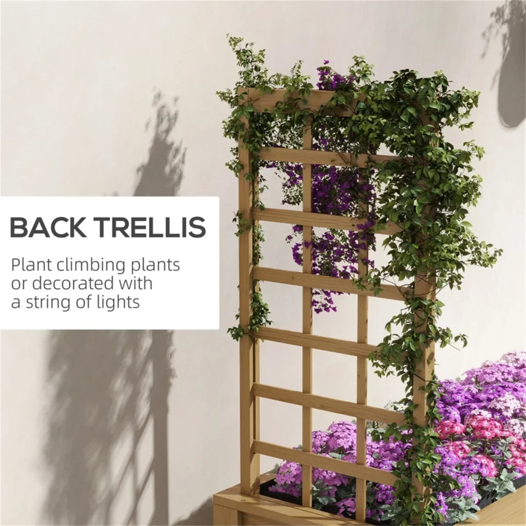Wooden Planter Shelf Garden Trellis Stand Flower Plant Holder Pots Accessories for Home & Garden