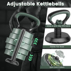 Adjustable 4-in-1 Free Weight Set: Dumbbells, Barbells, Kettlebells, Push-up Stands for Home Gym Workout