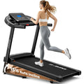 Foldable Incline Treadmill: Auto Adjusting, 330LBS Capacity, Pulse Sensors, Quiet 3.0HP, App-Enabled with LCD Display