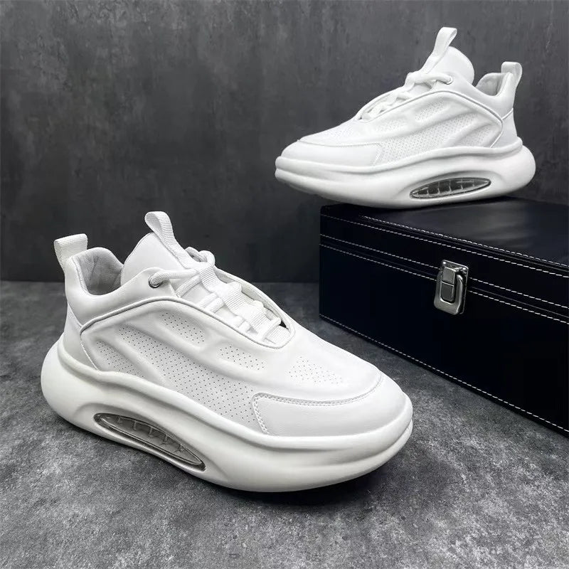 Men's shoes for summer and spring. Men's style, versatile, thick sole, heightening, breathable. Sports air cushion, shock absorp