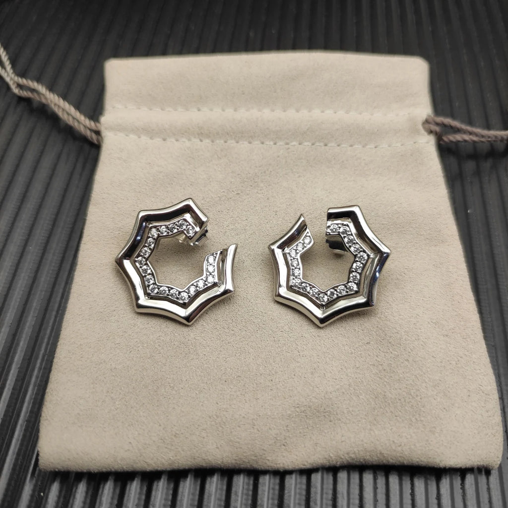 2025 New High-Quality Christmas Serrated Stackable Necklace and Earrings Set - Elegant and Simple Style