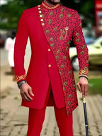Men's fashion luxury liberty stitch dress two-piece set