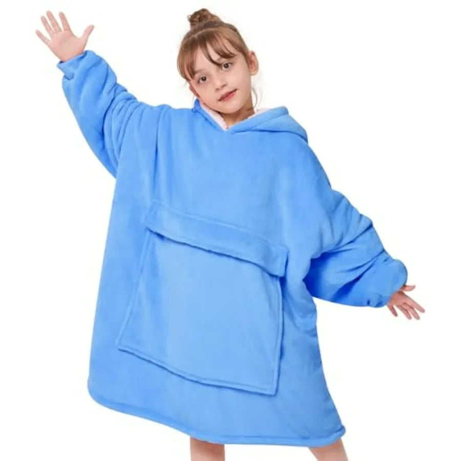 Wearable Blanket Hoodie,Oversized Blanket Sweatshirt with Sherpa Teen Girl Gifts for,Youth, Boys, Girls, 8-15 Year Old Girl Boy