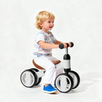 Toddler Balance Bike 10-24 Months | 4-Wheel No-Pedal Ride On Toy with 135° Steering,Anti-Rollover, Lightweight 3.3lbs, Silent Wheels for Baby Boys Girls
