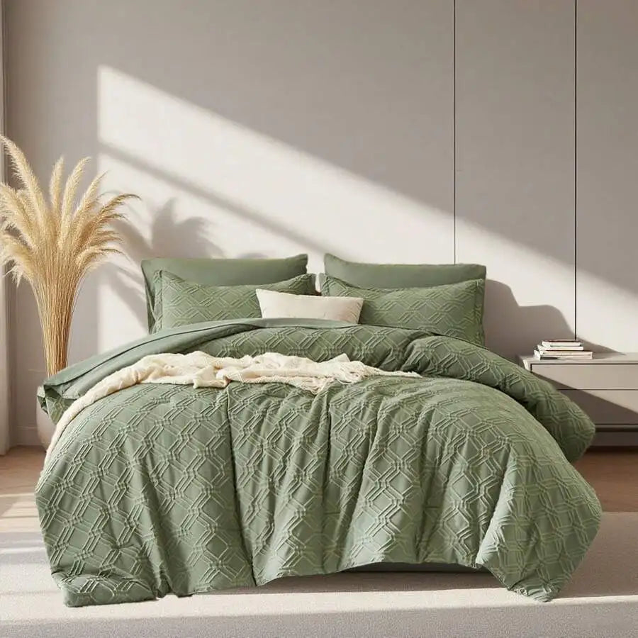 7pcs Simple And Stylish Embossed Comforter Sets Queen, 100% Polyester Lightweight Comfortable Summer Bedding Set, Super Soft And