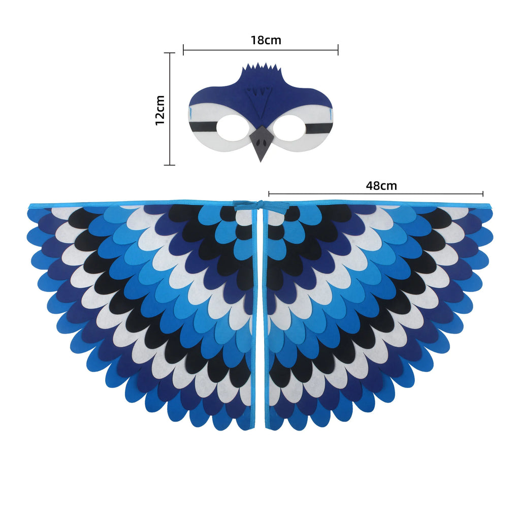Cute Owl Wings Costume Animal Peacock Pattern Felt Cloak With Matching Mask Performance Props Halloween Carnival Cosplay Cape halloween costumes for women my hero academia superman costume adults haikyuu cosplay