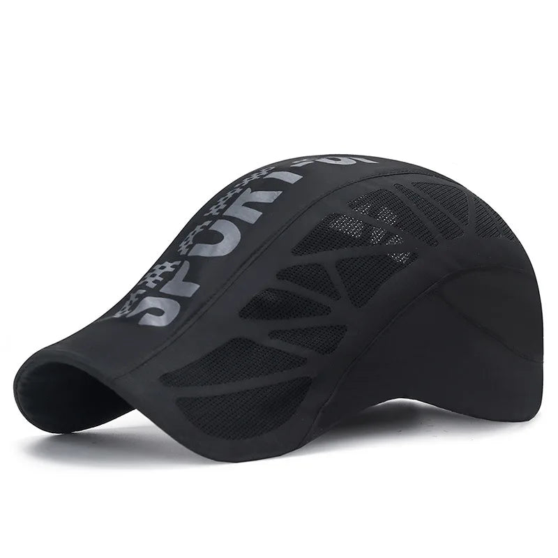Summer New Sport Alphabet Forward Hat Men's Breathable Mesh Shade Quick Dry Hat Outdoor Sunscreen Cap