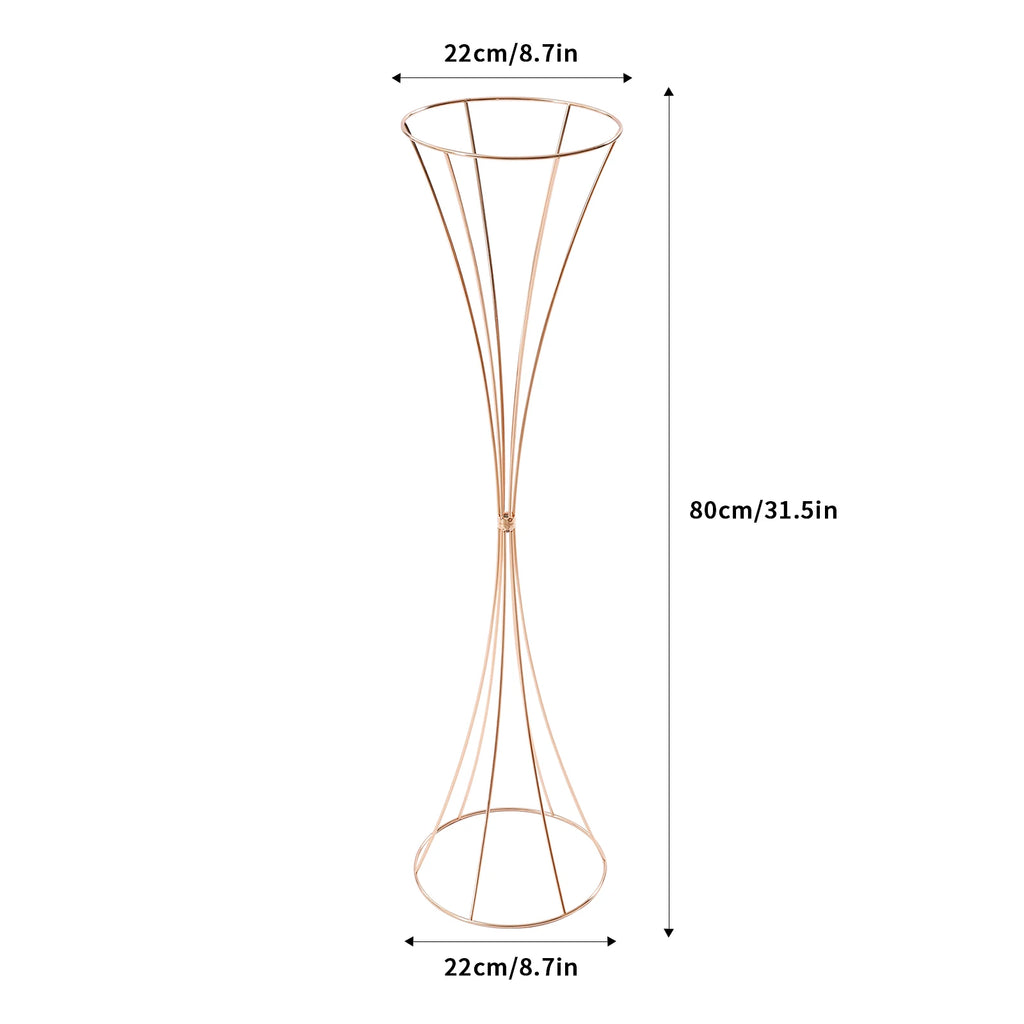 10Pcs Set Metal Wedding Flower Trumpet Vase Stand 31.5 inch Table Vases Decor