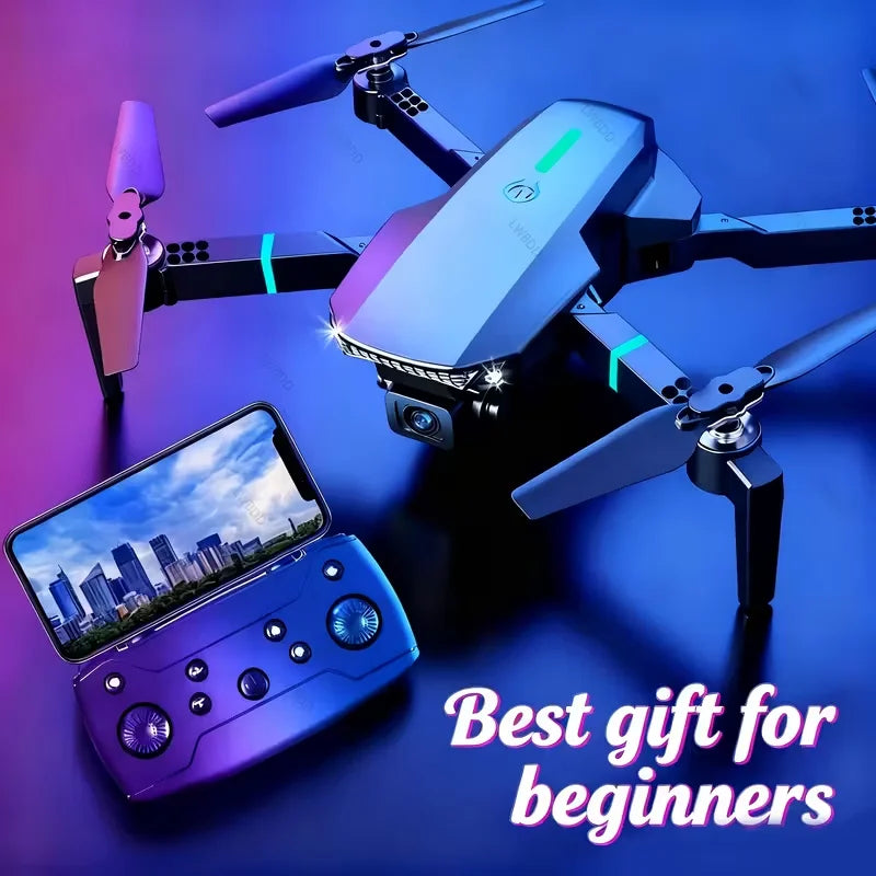 E88 Pro MAX Drone Offers Optional Screen Remote Control / Regular Remote Control / 3PS Battery, Dual Cameras, Two Batteries, Brushless Motor, Obstacle Avoidance Function, Foldable Quadcopter. LED Lights. Ideal Gift. Suitable